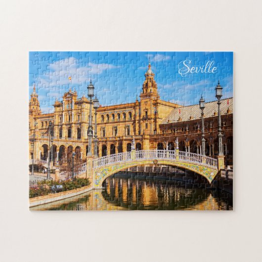 Eigen tekst Sevilla Spanje foto-puzzels Legpuzzel (Horizontaal)