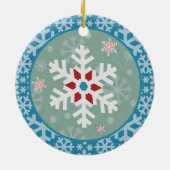 Eigen tekst Snowman Couple's eerste Kerstmis Keramisch Ornament (Achterkant)