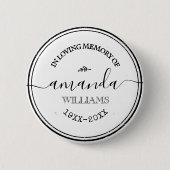 Eigen tekst Stijlvol Witte begrafenis Memorial Ronde Button 5,7 Cm (Voorkant)