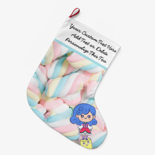 Eigen Tekst. Sweet Treats Pastel Kawaii Snoep Grote Kerstsok