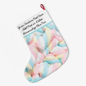 Eigen Tekst. Sweet Treats Pastel Kawaii Snoep Grote Kerstsok (Achterkant (Hangend))