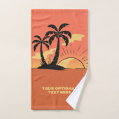 Eigen tekst Tropische Island Sunset Bad Handdoek (Handdoek)