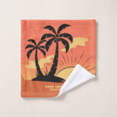 Eigen tekst Tropische Island Sunset Bad Handdoek (Wasdoekje)