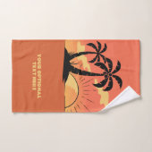Eigen tekst Tropische Island Sunset Bad Handdoek (Handdoek)