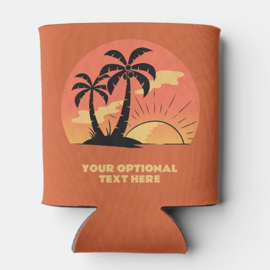 Eigen tekst Tropische Island Sunset Blikjeskoeler (Achterkant)
