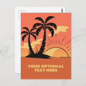 Eigen tekst Tropische Island Sunset Briefkaart (Voorkant / Achterkant)