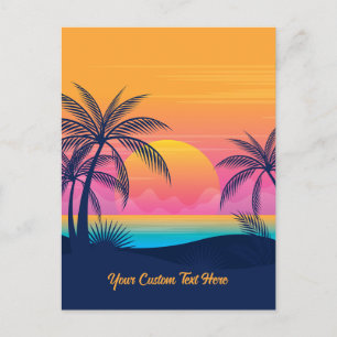 Eigen tekst Tropische Island Sunset Briefkaart