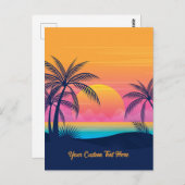 Eigen tekst Tropische Island Sunset Briefkaart (Voorkant / Achterkant)