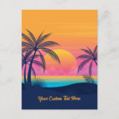 Eigen tekst Tropische Island Sunset Briefkaart (Voorkant)