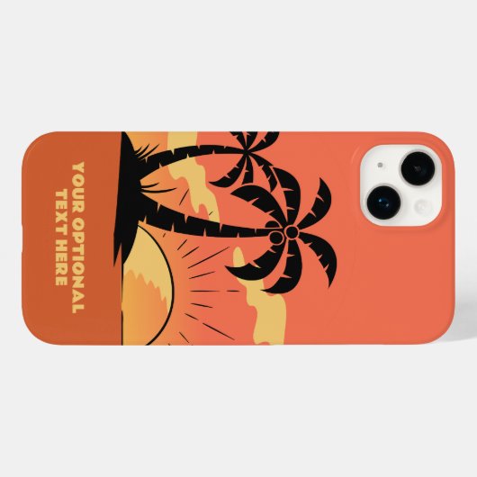 Eigen tekst Tropische Island Sunset Case-Mate iPhone Case (Achterkant (horizontaal))