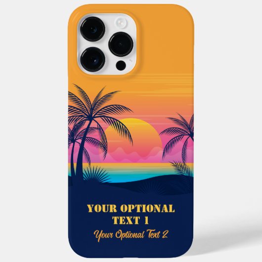 Eigen tekst Tropische Island Sunset Case-Mate iPhone Case (Achterkant)