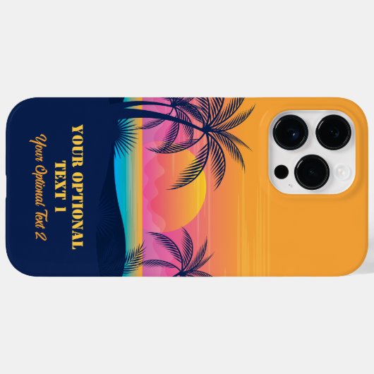 Eigen tekst Tropische Island Sunset Case-Mate iPhone Case (Achterkant (horizontaal))