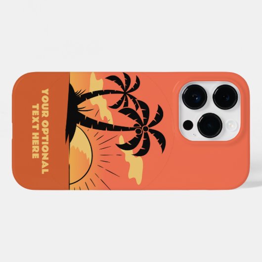 Eigen tekst Tropische Island Sunset Case-Mate iPhone Case (Achterkant (horizontaal))