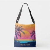 Eigen tekst Tropische Island Sunset Crossbody Tas (Voorkant)