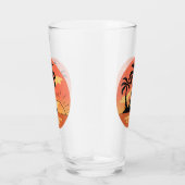 Eigen tekst Tropische Island Sunset Glas (Rechts)
