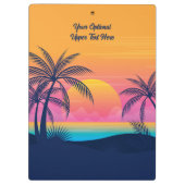 Eigen tekst Tropische Island Sunset Klembord (Achterkant)