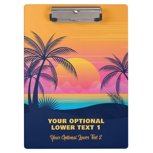 Eigen tekst Tropische Island Sunset Klembord (Voorkant)