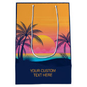 Eigen tekst Tropische Island Sunset Medium Cadeauzakje (Achterkant)