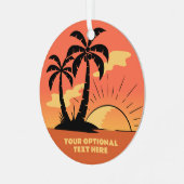 Eigen tekst Tropische Island Sunset Metalen Ornament (Voorkant links)