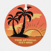 Eigen tekst Tropische Island Sunset Metalen Ornament (Voorkant)