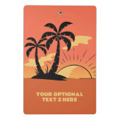Eigen tekst Tropische Island Sunset Mini Klembord (Achterkant)