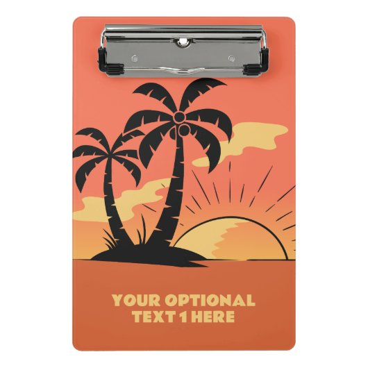 Eigen tekst Tropische Island Sunset Mini Klembord (Voorkant)