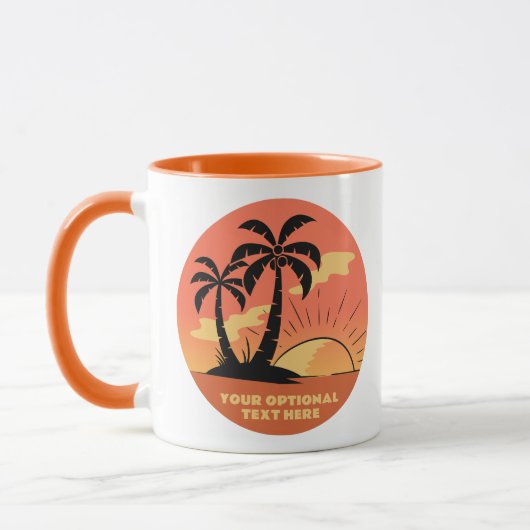 Eigen tekst Tropische Island Sunset Mok (Links)