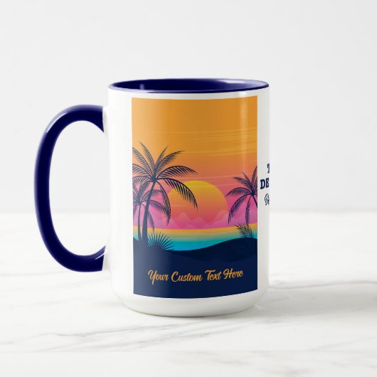 Eigen tekst Tropische Island Sunset Mok (Links)