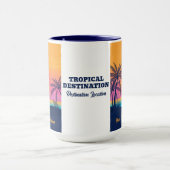Eigen tekst Tropische Island Sunset Mok (Midden)