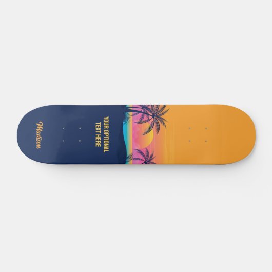 Eigen tekst Tropische Island Sunset Persoonlijk Skateboard (Horizontaal)