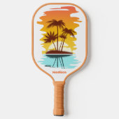 Eigen tekst Tropische Island Sunset Pickleball Paddle (Achterkant)