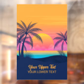 Eigen tekst Tropische Island Sunset Raamsticker (Vel 2)
