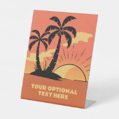 Eigen tekst Tropische Island Sunset Reclamebord Met Voetstuk (Voorkant)
