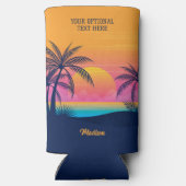 Eigen tekst Tropische Island Sunset Seltzer Blikjeskoeler (Achterkant)