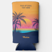 Eigen tekst Tropische Island Sunset Seltzer Blikjeskoeler (Voorkant)