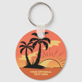 Eigen tekst Tropische Island Sunset Sleutelhanger (Voorkant)