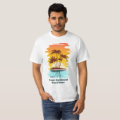 Eigen tekst Tropische Island Sunset T-shirt (Voorkant volledig)