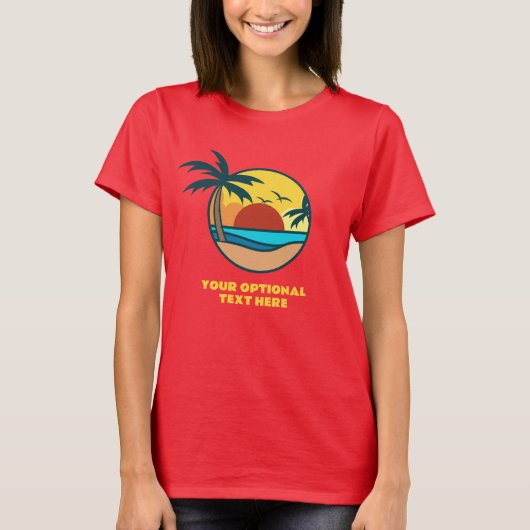 Eigen tekst Tropische Island Sunset T-shirt (Voorkant)