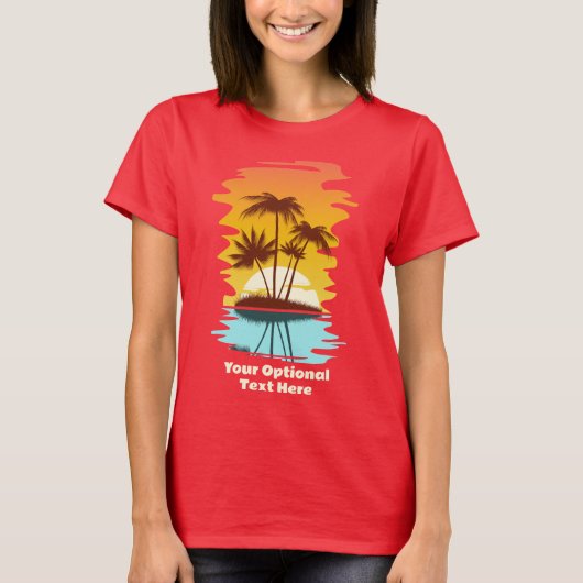 Eigen tekst Tropische Island Sunset T-shirt (Voorkant)