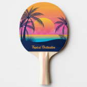 Eigen tekst Tropische Island Sunset Tafeltennisbatje (Achterkant)