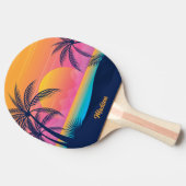 Eigen tekst Tropische Island Sunset Tafeltennisbatje (Zijkant)