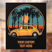 Eigen tekst Tropische Surfer Sunset Raamsticker (Vel 2)