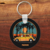Eigen tekst Tropische Surfer Sunset Sleutelhanger (Voorkant)
