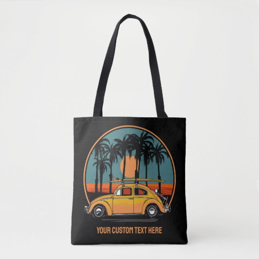 Eigen tekst Tropische Surfer Sunset Tote Bag (Voorkant)
