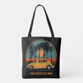 Eigen tekst Tropische Surfer Sunset Tote Bag (Achterkant)