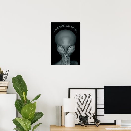 Eigen tekst UFO Alien-poster Poster (Thuiskantoor)