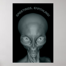Eigen tekst UFO Alien-poster