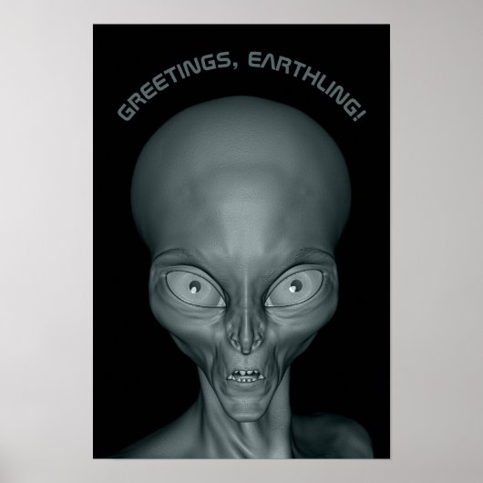 Eigen tekst UFO Alien-poster Poster (Voorkant)
