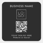 Eigen tekst van de bedrijfsplein van het BedrijfsV Vierkante Sticker (Voorkant)