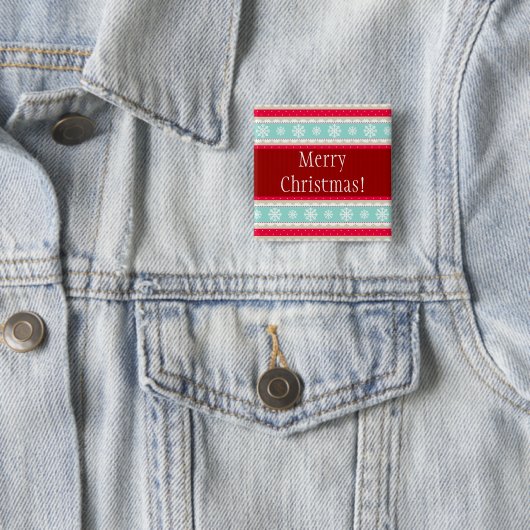 Eigen tekst voor kerstontwerp vierkante button 5,1 cm (In situ)